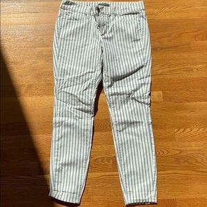 Ann Taylor blue and white striped pants